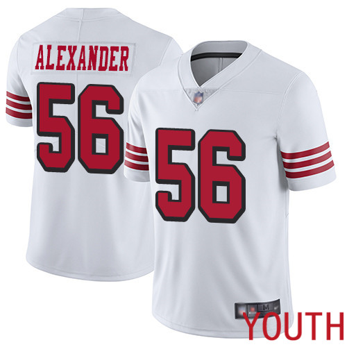 San Francisco 49ers Limited White Youth Kwon Alexander NFL Jersey #56 Rush Vapor Untouchable->youth nfl jersey->Youth Jersey